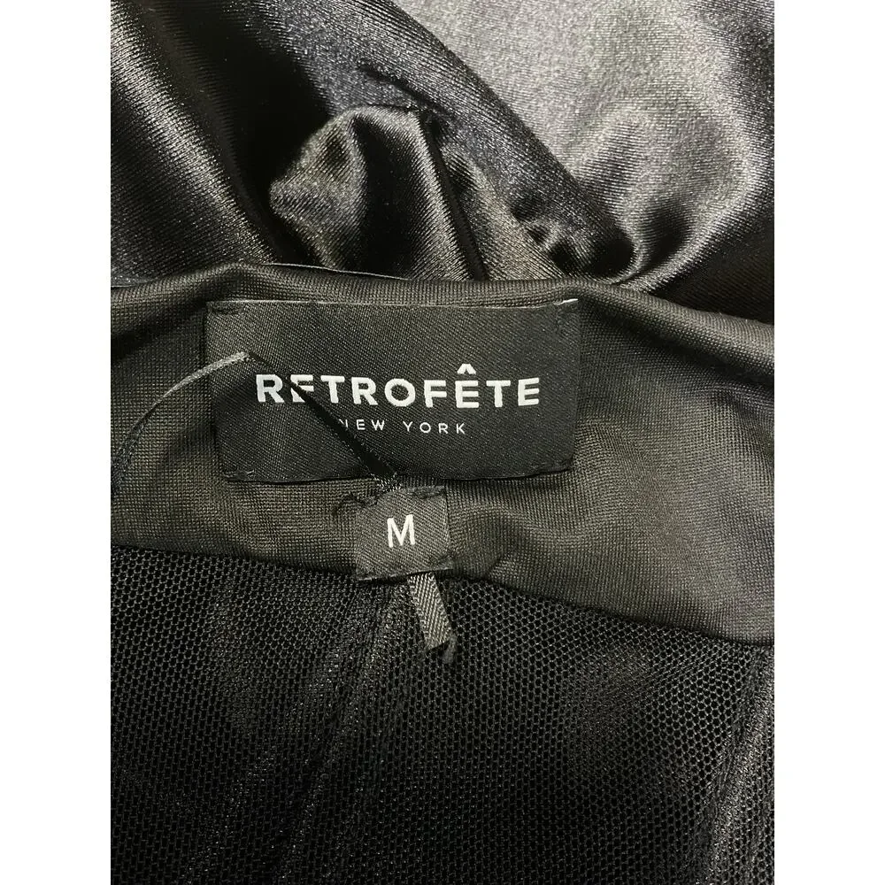 Retrofete Sheer Black Baila Dress Size M - Picture 4 of 5